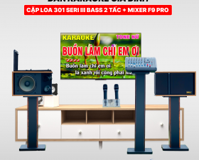 Dàn Karaoke Cao Cấp Gia Đình -  [ Cặp Loa KS301 Seri III, Mixer F9 Pro ] Miễn Phí Lắp Đặt 100KM