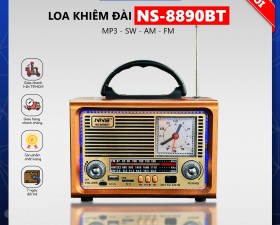 Đài Radio NS 8890BT - Loa Nghe Nhạc Bluetooth Khiêm Đài FM Cổ Điển Hỗ Trợ Thẻ Nhớ và USB