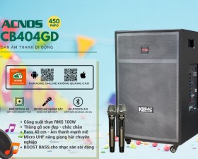 Dàn Karaoke di động ACNOS CB404GD - Loa kéo bass 4 tấc - Công suất lên đến 450W - Kèm 2 micro UHF