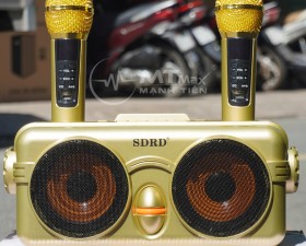 Loa karaoke bluetooth SDRD SD-326 - Tặng kèm 2 micro không dây - Sạc pin cho micro ngay trên loa