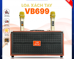 Loa Di Động Karaoke 10 Nút Bass Echo Delay VB699, 2 Bass 15 Đa Dạng Kết Nối BT, AUX, USB