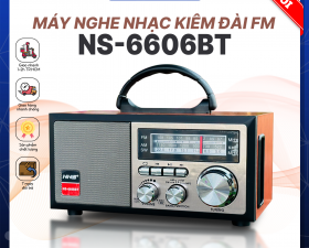 Đài FM NS-8806BT có Bluetooth Cắm USB Thẻ Nhớ Thiết Kế Cổ Điển Nghe Nhạc Hay
