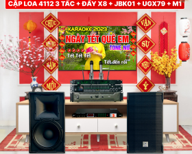 Dàn Karaoke Cao Cấp Gia Đình 2024 -  [ Cặp Loa 4112 + Đẩy X8 + Vang JBK01 + Micro UGX79  ]