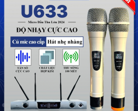 Micro Đầu Thu Lớn U633 - Micro Karaoke Chống Hú, Bắt Sóng Xa 100M Dùng Cho Karaoke Hội Nghị