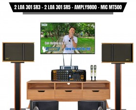 Dàn Karaoke Gia Đình Cao Cấp – Cặp Loa 301 Seri 3, Cặp Loa 301 Seri 5, Amply 9800, Micro MT500