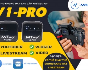 Micro cài áo Wireless MTMax V1-Pro - Mic thu âm không dây kết hợp Sound Card -  Lấy nhạc bluetooth