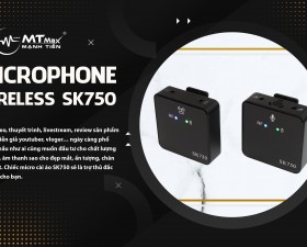 Micro cài áo Wireless SK750 - Mic thu âm không dây cài áo - 2 micro dễ dàng làm phỏng vấn, phóng sự