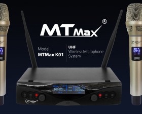 Micro không dây MTMax K01 - Mic karaoke gia đình, sân khấu - Độ nhạy cao, bắt sóng xa, chống hú rít 