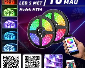 Cuộn dây led 5m MT5A 16 triệu màu sắc RGB - Điều khiển bằng điện thoại, remote - đèn tiktok mt5a