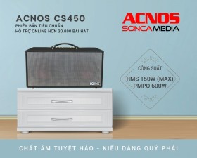 Dàn âm thanh di động ACNOS CS450 - Hệ thống 2 Loa full 6.5 inch và 3 loa treble - Kèm 2 micro UHF