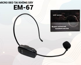 Micro đeo tai EM 67 - Micro trợ giảng, thuyết trình không dây UHF
