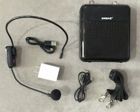 Loa trợ giảng Shuae SM-918 - Kèm micro cài tai không dây - Kết nối Bluetooth, AUX, USB, SD card, FM 
