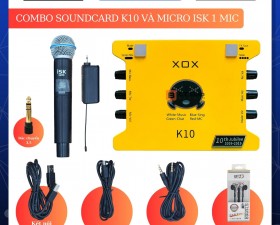 Combo Livestream Sound Card K10 Và Micro ISK SM58 (1 Mic)
