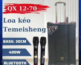 Loa kéo Temeisheng QX1270 - Bass 30 kèm 2 Micro Không Dây