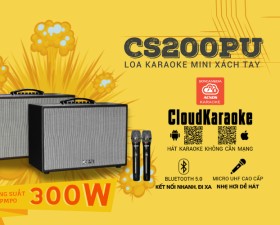 Loa karaoke xách tay ACNOS KBEATBOX CS200PU - Bass 2 tấc, công suất 300W - Dàn karaoke di động