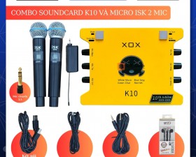 Combo Livestream Sound Card K10 Và Micro ISK SM58 (2 mic)