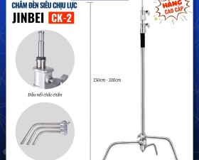 Chân Đèn Cao Cấp Siêu Chịu Lực Boom INOX Jinbei CK2 Kết Hợp Phụ Kiện Studio Các Loại