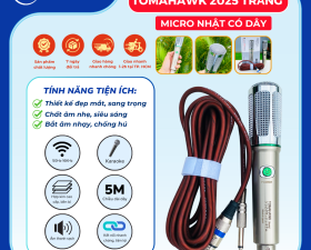 Micro Có Dây Tomahawk 2025 Trắng - Thiết Kế Bắt Mắt, Sang Trọng - Dây Dài 5M