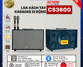 Loa Xách Tay ACNOS CS3600 - Loa Karaoke Chính Hãng 3 Đường Tiếng, Công Suất Lớn 500W