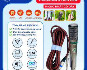 Mic Nhật Có Dây Tomahawk 2025 Đen Loại 1 Mic - Thiết Kế Bắt Mắt, Sang Trọng - Dây Dài 5M