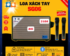 Loa Xách Tay AZPro SG06 - Đỉnh Cao Âm Thanh Cao Cấp Giá Rẻ, Tặng Kèm 2 Micro Không Dây và Chống Lăn.