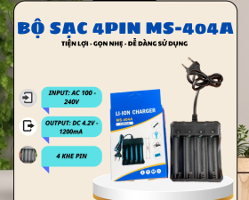 Bộ Sạc 4 Pin MS - 404A. Sạc Đa Năng và An Toàn. Hiệu Quả Cho Cuộc Sống Hiện Đại