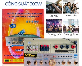 Ampli BT9100 Cho Xa Hơi Karaoke Bluetooth Nhỏ Gọn Nhưng Mạnh Mẽ, Âm Thanh Hay
