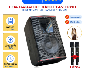 Loa Xách Tay Karaoke DSL DS10 - Công Suất Lớn 200W, Bass Siêu Ấm 25CM, Chất Âm Mạnh Mẽ