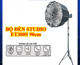 Bộ Đèn Studio ET300S Loại 90cm - Công Suất 300W, 3 Chế Độ Sáng, Gấp Gọn Thoải Mái Di Chuyển