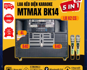 Loa Kéo Điện MTMAX BK14 Cao Cấp 5 Trong 1 Tích Hợp Micro, Vang Cơ, Nâng Tiếng, Cục Đẩy