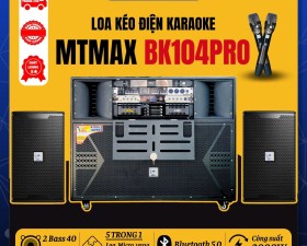 Loa Điện Cao Cấp MTMAX BK104PRO Tích Hợp Micro, Vang Cơ, Nâng Tiếng, Cục Đẩy Công Suất 2000W