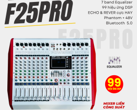 Mixer Cao Cấp Liên Công Suất MTMAX F25Pro 12 Đường Line 7 Band Equalizer Mượt Mà 99 DSP