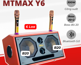 Loa Xách Tay MTMAX Y6 Công Suất 500W Hệ Thống 6 Loa 3 Đường Tiếng Bass Đôi 20