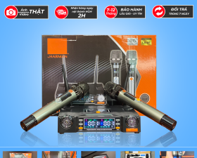 Micro Đầu Thu Lớn VM877 - Micro Karaoke Cao Cấp Tần Số UHF, Hút Âm Tốt, Bắt Sóng Xa