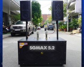 loa karaoke công xuất lớn SGMAX 5.2 bass đôi 40 kèm loa thanh xoay 360 âm cực chi tiết