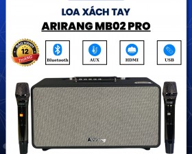 Loa Xách Tay Arirang MB2 PRO Cao Cấp, Bass 16.5cm, Pin 6800mAh Kèm 2 Micro Không Dây