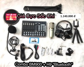 TRỌN BỘ BM900 + SOUNDCARD H9  + FULL PHỤ KIỆN