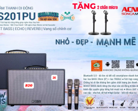 Dàn Âm Thanh Di Động ACNOS CS201PU - Tặng 2 Chân Micro Mini Tiện Lợi