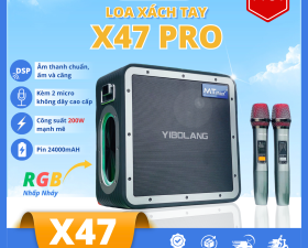 Loa Xách Tay Bluetooth MTMAX X47 Pro, Công Suất 200W Mạnh Mẽ, Đi Kèm 2 Micro Không Dây Cao Cấp