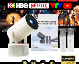 Máy Chiếu Mini Full HD HY-300Pro-KTV Độ Phân Giải Sắc Nét, Tự Động Lấy Nét, Kèm 2 Micro