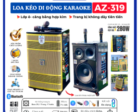 Loa Kéo Di Động Az319 - Loa Karaoke Thế Hệ Mới, Công Suất Lớn 280W, Bass Căng 3 Tấc