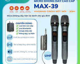 Micro Không Dây Đa Năng Max 39 - Màn Hình LCD Hiển Thị Tần Số - Phù Hợp Cho Mọi Thiết Bị