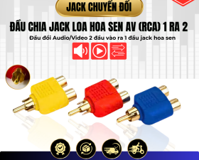 Jack Chuyển Đổi, Đầu Chia Jack Loa Hoa Sen AV (RCA) 1 Ra 2 Tiện Lợi, Dễ Dàng Kết Nối