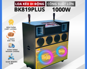 Loa Kéo Di Động MTMAX BK819Plus, Công Suất 1000W, Hệ Thống 2 Bass Đôi 40, 4 Trung, 2 Treble