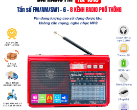 Đài FM Radio RX-1313 Nghe Tin Tức, Thời Sự, Thể Thao Tiện Lợi, Có Tích Hợp Đèn LED Siêu Sáng