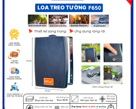 Loa Treo Tường F650 Kích Thước Nhỏ Gọn, Công Suất Cực Đại: 80W/9ohm