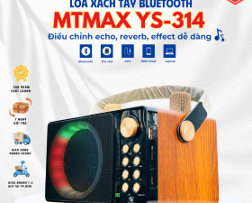 Loa Xách Tay Bluetooth YS314, Công Suất 40W, Âm Thanh Cực Hay, Bass Căng, Kèm 2 Micro Không Dây 