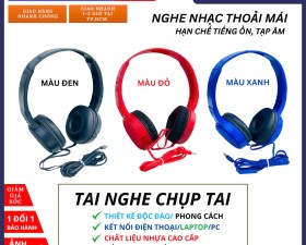 Tai Nghe Chụp Tai J-08 Hạn Chế Tiếng Ồn, Tạp Âm Từ Bên Ngoài, Đa Dạng Màu Sắc, Kết Nối Dễ Dàng