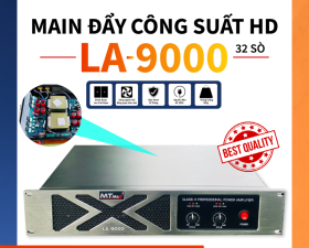Cục Đẩy Công Suất Cao LA9000 - 2 Kênh 32 Sò - Công Suất 500W X 1 Kênh Chơi Được Loa 5 Tấc