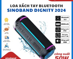 Loa Xách Tay Bluetooth Sinoband Dignity 2024 Chống Nước IPX6 Dung Lượng Pin Lâu, Nghe Nhạc Thoải Mái